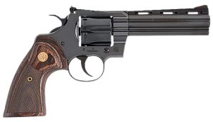 Colt Mfg PYTHONBP5WTS Python  357 Mag 6 Shot 5" Blued Carbon Steel Vent Rib Barrel, Cylinder & Frame, Wood Grip, Exposed Hammer
