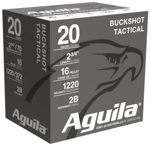 Aguila 1C2002BA Buckshot  20Gauge 2.75" 1oz 2Buck Shot 25 Per Box/10 Case