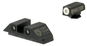 Night Fision GLK001003WGW Tritium Night Sights For Glock  Green Tritium White Outline Front Sight- Green Tritium White Outline Rear Sight Glock 17/17L/19/22