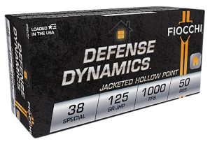Fiocchi 38F Defense Dynamics  38Special 125gr Jacketed Hollow Point 50 Per Box/20 Case