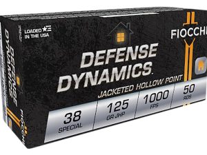 Fiocchi 38F Defense Dynamics  38Special 125gr Jacketed Hollow Point 50 Per Box/20 Case