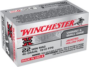 Winchester Ammo X22MH Super X  22WMR 40gr Jacketed Hollow Point 50 Per Box/40 Case