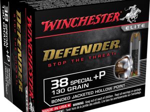 Winchester Defender Pistol Ammo 38 Spl+P 130 gr. Bonded Jacket HP 20 rd.