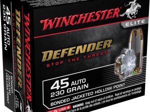 Winchester Defender Pistol Ammo 45 ACP 230 gr. Bonded Jacket HP 20 rd.