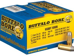 Buffalo Bore Ammunition 21C20 Outdoorsman Strictly Business 10mmAuto 220gr Hard Cast Flat Nose 20 Per Box/12 Case