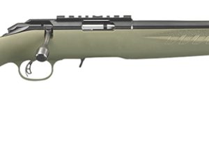 Ruger 8334 American Rimfire  Sports South Exclusive Full Size 22 LR 10+1 18" Satin Blued Threaded Barrel, Satin Blued Steel Receiver w/Scope Rail, OD Green Synthetic Adjustable Stock, Right Hand