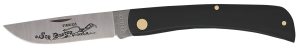 Case 00092 Sod Buster  3.70" Folding Skinner Plain Etched As-Ground Tru-Sharp SS Blade/Smooth Black Synthetic Handle