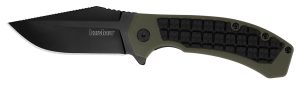 Kershaw 8760 Faultline  3" Folding Drop Point Plain Black Oxide 8Cr13MoV SS Blade Black/OD Green Glass-Filled Nylon Handle Includes Pocket Clip