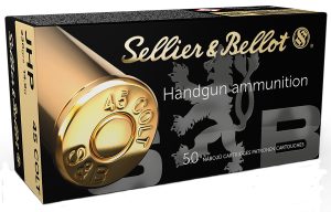 Sellier & Bellot SB45F Handgun  45Colt 230gr Jacketed Hollow Point 50 Per Box/12 Case
