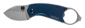 Kershaw 8710 Antic  1.70" Folding Drop Point Plain Bead Blasted 8Cr13MoV SS Blade Blue PVD Stainless Steel Handle Includes Pocket Clip