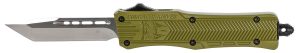CobraTec Knives SODCTK1STNS CTK-1  Small 2.75" OTF Tanto Plain D2 Steel Blade/OD Green Aluminum Handle Features Glass Breaker Includes Pocket Clip