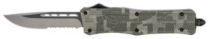 CobraTec Knives MADCCTK1MDS CTK-1  Medium 3" OTF Part Serrated D2 Steel Blade Army DigiCamo Aluminum Handle Features Glass Breaker Includes Pocket Clip