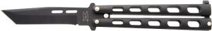 BEAR & SON BUTTERFLY KNIFE - 3.58" BLACK TANTO BLADE