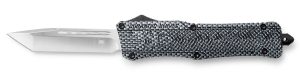 CobraTec Knives LCFCTK1LTNS CTK-1  Large 3.75" OTF Tanto Plain D2 Steel Blade/Carbon Fiber Aluminum Handle Features Glass Breaker Includes Pocket Clip