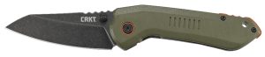 CRKT 6280 Overland  3" Folding Sheepsfoot Plain Stonewashed 8Cr13MoV SS Blade/ Green G10/SS Handle Includes Pocket Clip