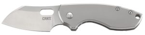 CRKT 5311 Pilar  2.40" Folding Plain Satin 8Cr13MoV SS Blade/Bead Blasted Stainless Steel Handle Includes Pocket Clip