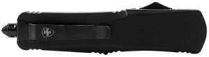 Templar Knife MBR131 Gen II  Slim 3.50" OTF Dagger Plain Black Oxide Stonewashed 440C SS Blade, 5.05" Black Aluminum//Rubber Handle, Glass Breaker