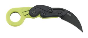 CRKT 4041G Provoke Zap 2.47" Folding Plain Black Stonewashed 4116 Stainless Steel Blade/Bright Green Grivory Handle Includes Pocket Clip