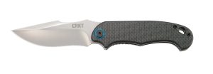 CRKT 7920 P.S.D.  3.63" Folding Plain Satin 4116 Stainless Steel Blade/ Black Carbon Fiber/G10 Handle Includes Pocket Clip