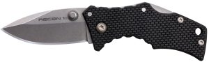 Cold Steel CS7DS Recon 1 Micro 2" Folding Spear Point Plain Stonewashed 4034 SS Blade/ Black Griv-Ex Handle Includes Pocket Clip