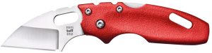 Cold Steel CS20MTR Tuff Lite Mini 2" Folding Sheepsfoot Plain 4034 Stainless Steel Blade/ Red Griv-Ex Handle Includes Pocket Clip