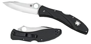 Spyderco C66PBK3 Centofante 3  3.14" Folding Drop Point Plain VG-10 SS Blade Black FRN Handle Includes Pocket Clip