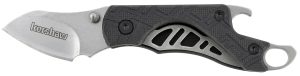 Kershaw 1025X Cinder  1.40" Folding Drop Point Plain Stonewashed 3Cr13MoV SS Blade Black Glass-Filled Nylon Handle Includes Key Ring
