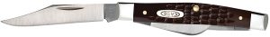 Case 00106 Stockman  Medium 2.42"/1.58"/1.57" Folding Clip/Sheepsfoot/Pen Plain As-Ground Tru-Sharp SS Blade, Brown Jigged Synthetic Handle