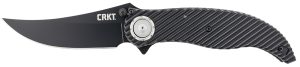 CRKT 2640 Clever Girl  4.10" Folding Plain Black Powder Coated D2 Steel Blade/ Black G10 Handle Includes Pocket Clip