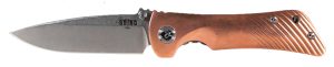 Southern Grind SG06030014 Spider Monkey  3.25" Folding Drop Point Plain Satin S35VN SS Blade, Titanium/Copper Handle, Includes Pocket Clip