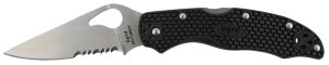 Spyderco BY01PSBK2 Byrd Harrier 2 Lightweight 3.36" Folding Part Serrated 3Cr13MoV SS Blade Black  Textured FRN Handle Includes Pocket Clip