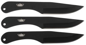 Uzi Accessories UZKTRW004 Throwing Knives IV Three, 8.25" Plain Black Stainless Steel