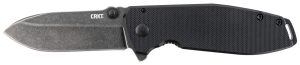 CRKT 2495K SQUID XM 2.95" Folding Drop Point Plain Black Stonewashed D2 Steel Blade/Black G10/SS Handle Includes Pocket Clip