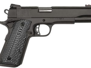 Taylors & Company 230057 1911 A1 Tac Ultra 10mm Auto Caliber with 5" Barrel, 8+1 Capacity, Overall Black Parkerized Finish Steel, Beavertail Frame, Serrated Slide & Black/Gray G10 Grip