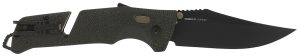 S.O.G SOG11120341 Trident AT 3.70" Folding Clip Point Plain Black TiNi Cryo D2 Steel Blade/Olive Drab w/FDE Accents GRN Handle Features Line Cutter/Glass Breaker