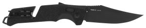 S.O.G SOG11120541 Trident AT 3.70" Folding Clip Point Plain Black TiNi Cryo D2 Steel Blade/Blackout GRN Handle Features Line Cutter/Glass Breaker