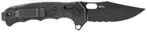 S.O.G SOG12210557 Seal XR 3.90" Folding Clip Point Part Serrated Black Cerakote S35VN SS Blade/Black GRN Handle Includes Belt Clip