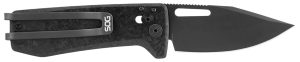 S.O.G SOG12630557 Ultra XR XHP 2.80" Folding Plain Black Satin TiCN Cryo CTS XHP Blade/ Black Carbon Fiber Handle Includes Pocket Clip