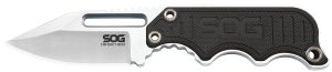 S.O.G SOG-NB1002-C Instinct Mini 1.90" Fixed Clip Point Plain Satin Polished 5Cr15MoV SS Blade Black/Silver G10/SS Handle Includes Lanyard/Sheath