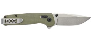 S.O.G SOGTM1022CP Terminus XR 2.95" Folding Plain Clip Point Stone Washed D2 Steel Blade/Olive Drab Textured G10 Handle