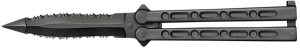 Cold Steel CS-92EAA FGX Balisong 5" Folding Part Serrated Black Griv-Ex Blade & Handle