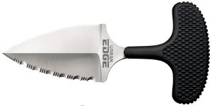 Cold Steel CS43XLS Urban Edge  2.50" Fixed Part Serrated Stone Washed Japanese AUS-8A SS Blade/Black Textured Kray-Ex Handle