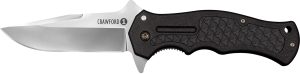 Cold Steel CS20MWCB Crawford 1 3.50" Folding Clip Point Plain 4034 SS Blade Black w/Traction Inlays GRN Handle Includes Pocket Clip