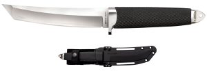 Cold Steel CS-35AB San Mai Master 6" Fixed Tanto Plain Satin VG-10 San Mai Blade/Black Textured/Oval Kray-Ex Handle Includes Sheath