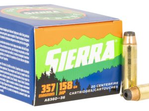 Sierra A836036 Outdoor Master  357Mag 158gr Jacketed Hollow Point Sport Master 20/Box