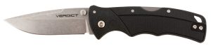 Cold Steel CSFLC3SPSSZ Verdict  3" Folding Clip Point Plain Stonewashed 4116 SS Blade/Black GFN Handle Includes Belt Clip