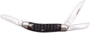 Cold Steel CSFLGSTKMJ Gentleman's Stockman 2"/2.10"/2.50" Folding Clip/Sheepsfoot/Spey Plain 8Cr13MoV SS Blade/Brown Jigged w/Polished Bolsters Bone Handle