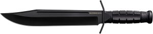 Cold Steel CSFXLTHRNK Leatherneck  10.50" Fixed Bowie Plain Non-Reflective Black D2 Steel Blade/ 4.75" Black w/Curved Quillons Kray-Ex Handle