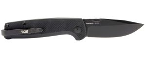 S.O.G SOGTM1005BX Terminus SJ 2.90" Folding Clip Point Plain Stonewashed Cryo D2 Steel Blade/ Blackout G10 Handle Includes Belt Clip