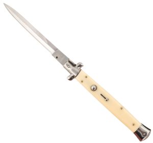 Steel River Knives CISID Spartan  6" Italian Dagger Polished Blade 7" Ivory Synthetic Handle Side Open